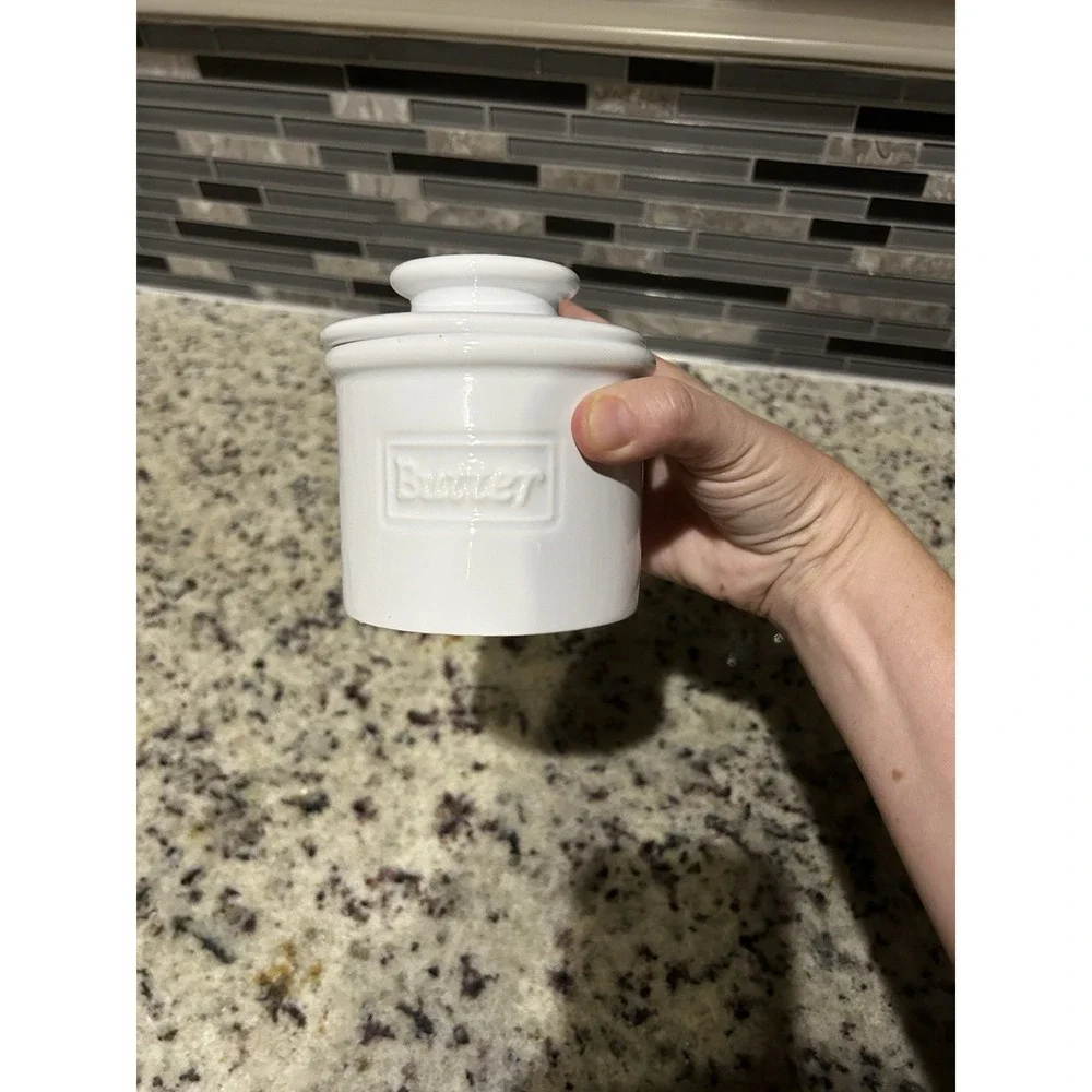 The Original Butter Bell Crock by L. Tremain Retro White Ceramic Classic Cooking